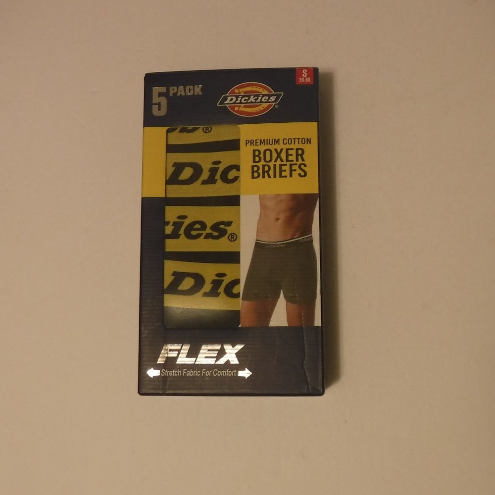 Dickies 5 Pack Men's Premium Cotton Boxer Briefs Size S 28-30 NEW